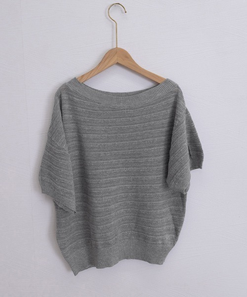Miniministore(ミニミニストア)の「ニットトップスオフショルダーサマーニット(Tシャツ/カットソー・レディース・イエロー/グレー/ロイヤルブルー/グリーン/ホワイト・FREE)」の22枚目の写真