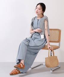 ツイルワッシャーノースリーブオールインワン