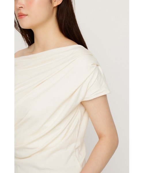 SLY(スライ)の「ONE SHOULDER CUT TOPS ワンショルダーカットトップス 夏服 秋服(Tシャツ/カットソー・レディース・ブラック/ブラウン/アイボリー/ライトピンク/ネイビー・FREE)」の14枚目の写真
