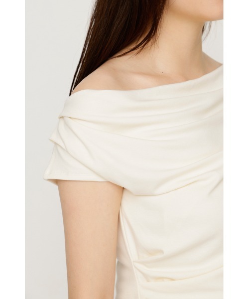 SLY(スライ)の「ONE SHOULDER CUT TOPS ワンショルダーカットトップス 夏服 秋服(Tシャツ/カットソー・レディース・ブラック/ブラウン/アイボリー/ライトピンク/ネイビー・FREE)」の15枚目の写真