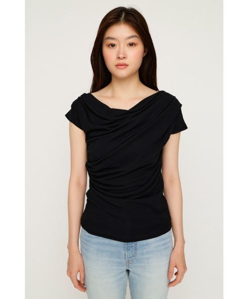SLY(スライ)の「ONE SHOULDER CUT TOPS ワンショルダーカットトップス 夏服 秋服(Tシャツ/カットソー・レディース・ブラック/ブラウン/アイボリー/ライトピンク/ネイビー・FREE)」の20枚目の写真