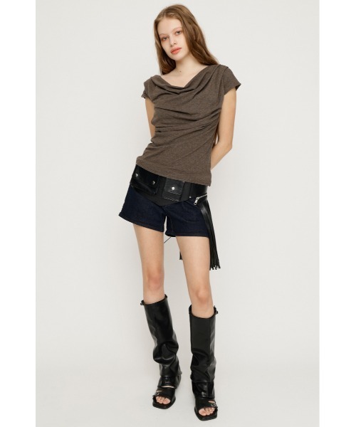 SLY(スライ)の「ONE SHOULDER CUT TOPS ワンショルダーカットトップス 夏服 秋服(Tシャツ/カットソー・レディース・ブラック/ブラウン/アイボリー/ライトピンク/ネイビー・FREE)」の22枚目の写真