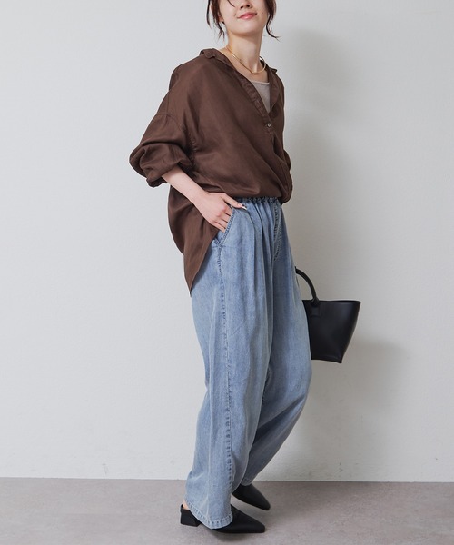 PUAL CE CIN(ピュアルセシン)の「2WAYカシュクールブラウス(シャツ/ブラウス・レディース・チャコールグレー/ブラウン・FREE)」の12枚目の写真