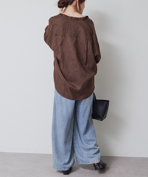 PUAL CE CIN(ピュアルセシン)の「2WAYカシュクールブラウス(シャツ/ブラウス・レディース・チャコールグレー/ブラウン・FREE)」の13枚目の写真