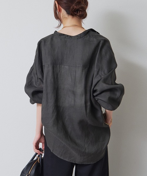PUAL CE CIN(ピュアルセシン)の「2WAYカシュクールブラウス(シャツ/ブラウス・レディース・チャコールグレー/ブラウン・FREE)」の15枚目の写真
