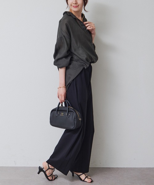 PUAL CE CIN(ピュアルセシン)の「2WAYカシュクールブラウス(シャツ/ブラウス・レディース・チャコールグレー/ブラウン・FREE)」の17枚目の写真