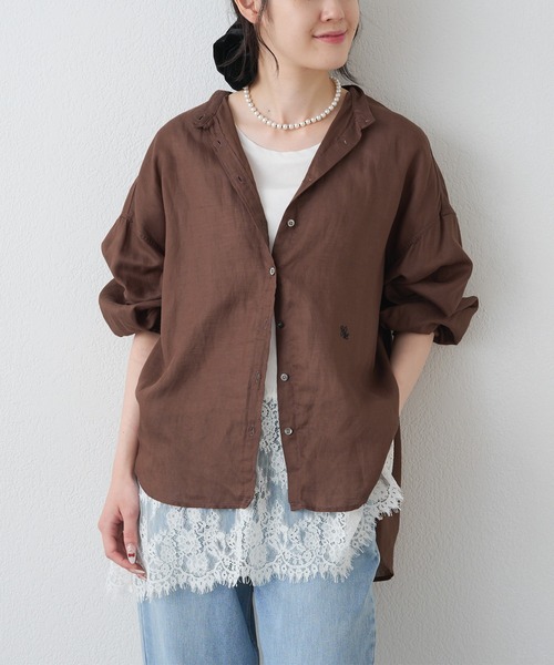 PUAL CE CIN(ピュアルセシン)の「2WAYカシュクールブラウス(シャツ/ブラウス・レディース・チャコールグレー/ブラウン・FREE)」の9枚目の写真
