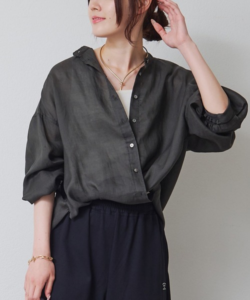 PUAL CE CIN(ピュアルセシン)の「2WAYカシュクールブラウス(シャツ/ブラウス・レディース・チャコールグレー/ブラウン・FREE)」の14枚目の写真