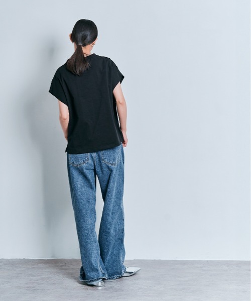W:Huku(フーク)の「コスモ プリント フレンチ スリーブ Tシャツ(Tシャツ/カットソー・レディース・ブラック/オフホワイト・FREE)」の13枚目の写真