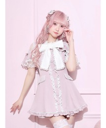 レースボウタイケープフリルセットアップ
