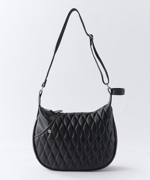 schott(ショット)の「Schott/ショット PADDED BANANA BAG パデッドバナナバッグ ショルダーバッグ 斜めがけバッグ 牛革 本革 レザー ダイヤ キルティング メンズ 2026年 夏 夏服(ショルダーバッグ・メンズ・ブラック・FREE)」の19枚目の写真