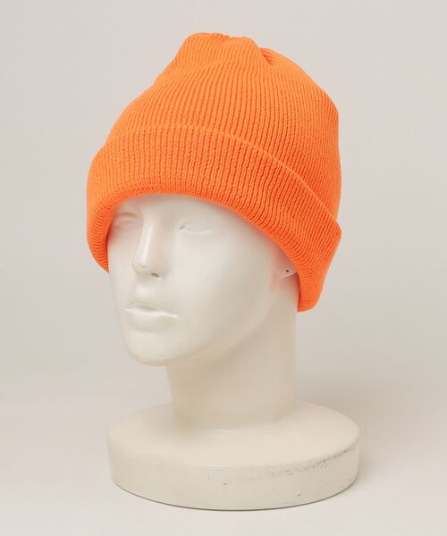 THE H.W. DOG & CO. （ザエイチダブリュドックアンドコー）の「【THE H.W. DOG&CO】3ROLL KNIT CAP（ニットキャップ/ビーニー・メンズ・ブラック/オレンジ・FREE）」の2枚目の写真