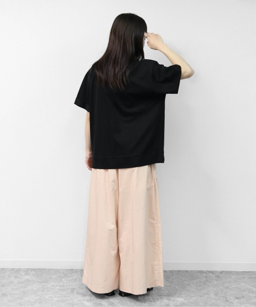 THE CELL.(ザセルドット)の「接触冷感ドライタッチコットン ロールアップオーバーサイズ ロゴTシャツ(Tシャツ/カットソー・レディース・ピンク/ブラック/チャコールグレー/オフホワイト・FREE)」の14枚目の写真
