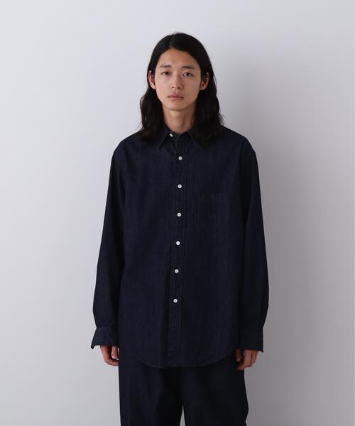 Y(ワイ)の「Y / ORGANIC COTTON LIGHT DENIM SHIRT(シャツ/ブラウス・メンズ・ホワイト/ネイビー・MEDIUM/LARGE/SMALL)」の13枚目の写真
