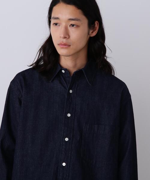 Y(ワイ)の「Y / ORGANIC COTTON LIGHT DENIM SHIRT(シャツ/ブラウス・メンズ・ホワイト/ネイビー・MEDIUM/LARGE/SMALL)」の16枚目の写真