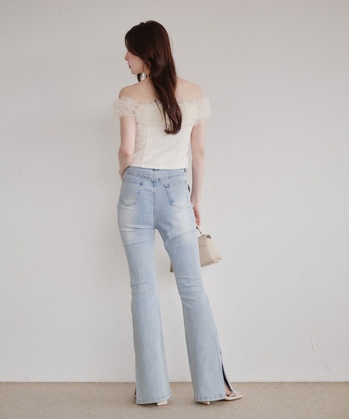fupel（フぺル）の「tulle tweed tops / チュールツイードトップス（シャツ/ブラウス・レディース・ピンク/ブラック/アイボリー・FREE）」の9枚目の写真