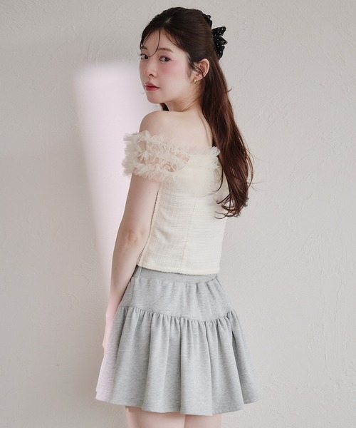 fupel（フぺル）の「tulle tweed tops / チュールツイードトップス（シャツ/ブラウス・レディース・ピンク/ブラック/アイボリー・FREE）」の13枚目の写真