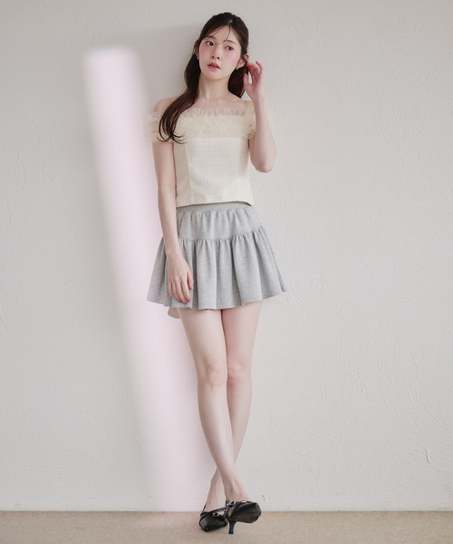 fupel（フぺル）の「tulle tweed tops / チュールツイードトップス（シャツ/ブラウス・レディース・ピンク/ブラック/アイボリー・FREE）」の16枚目の写真