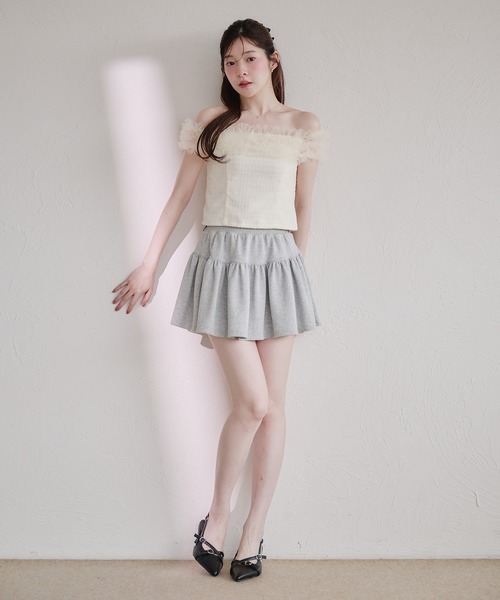 fupel（フぺル）の「tulle tweed tops / チュールツイードトップス（シャツ/ブラウス・レディース・ピンク/ブラック/アイボリー・FREE）」の17枚目の写真