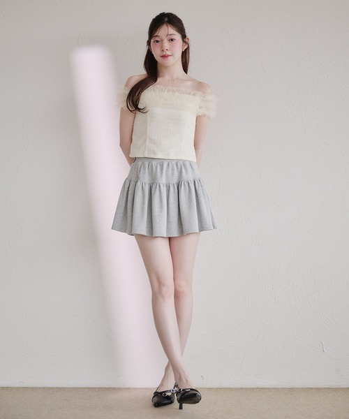 fupel（フぺル）の「tulle tweed tops / チュールツイードトップス（シャツ/ブラウス・レディース・ピンク/ブラック/アイボリー・FREE）」の18枚目の写真