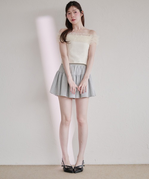 fupel（フぺル）の「tulle tweed tops / チュールツイードトップス（シャツ/ブラウス・レディース・ピンク/ブラック/アイボリー・FREE）」の19枚目の写真