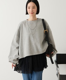 【Aunely】華やぐシアーアソートレースペプラム プルオーバー<YOSOOIシリーズ>