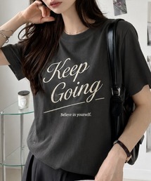 大人っぽく着映える◎【筆記体ロゴ メッセージ ベーシック Tシャツ】