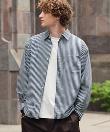 HECT（ヘクト）の「【HECT】Drawcord Regular Collar Box Fit L S Shirt   ドローコード レギュラーカラー ボックスシルエット 長袖シャツ<抗菌防臭・イージーケア>（シャツ/ブラウス）」