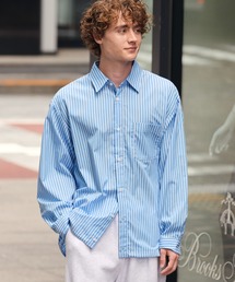 【HECT】Drawcord Regular Collar Box Fit L/S Shirt / ドローコード ブロード レギュラーカラー ボックスシルエット 長袖シャツ<抗菌防臭・イージーケア>