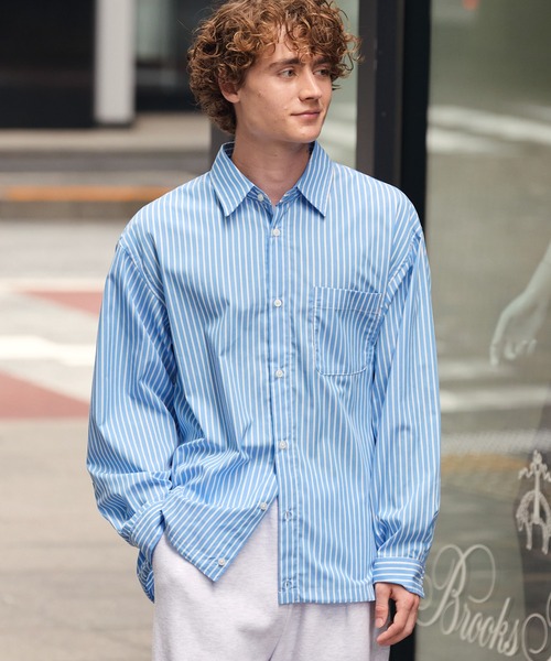HECT(ヘクト)の「【HECT】Drawcord Regular Collar Box Fit L/S Shirt / ドローコード ブロード レギュラーカラー ボックスシルエット 長袖シャツ<抗菌防臭・イージーケア>(シャツ/ブラウス・メンズ・ブラック系/ブルー/ネイビー系/ホワイト/ブルー系/ネイビー・S/M/L)」の6枚目の写真