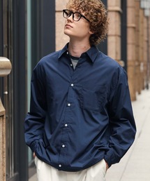 HECT（ヘクト）の「【HECT】Drawcord Regular Collar Box Fit L S Shirt   ドローコード レギュラーカラー ボックスシルエット 長袖シャツ<抗菌防臭・イージーケア>（シャツ/ブラウス）」