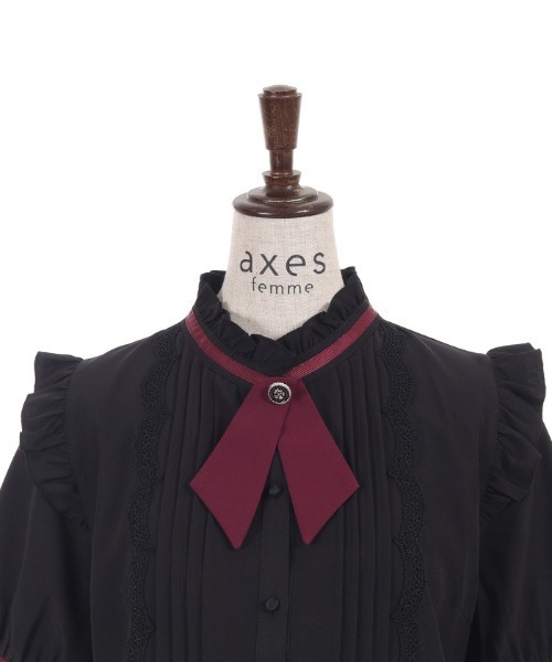 axes femme(アクシーズファム)の「タイセットピンタックBL(シャツ/ブラウス・レディース・サックスブルー/ホワイト/ブラック・MEDIUM)」の18枚目の写真