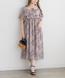 CLETTE（クレット）の「チェックフリルリボンワンピース（ワンピース）」