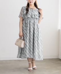 CLETTE（クレット）の「チェックフリルリボンワンピース（ワンピース）」