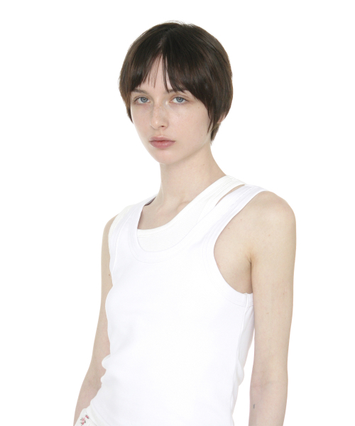 PARTIMENTO WOMEN(パルティメントウィメン)の「オーバーレイスリーブレス_ホワイト(Tシャツ/カットソー・レディース・その他・SMALL/MEDIUM)」の8枚目の写真