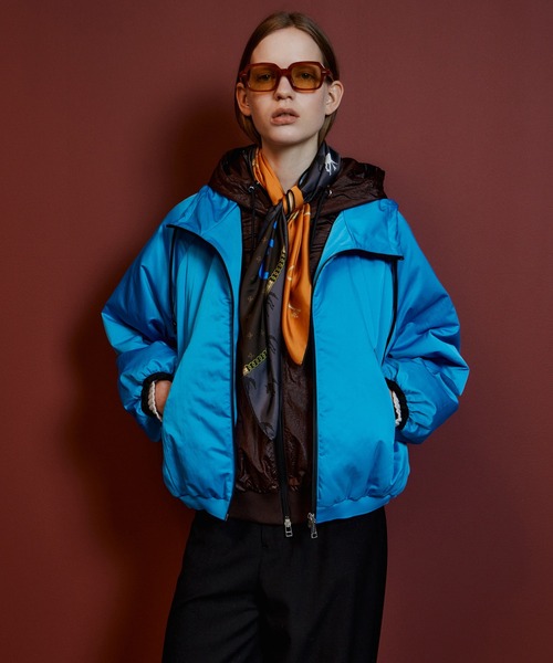 MAISON SPECIAL（メゾンスペシャル）の「Bicolor Layered Blouson/バイカラーレイヤードブルゾン（ブルゾン・レディース・ブラック/ボルドー/ブルー・FREE）」の10枚目の写真
