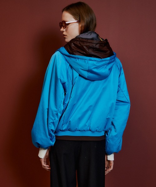 MAISON SPECIAL（メゾンスペシャル）の「Bicolor Layered Blouson/バイカラーレイヤードブルゾン（ブルゾン・レディース・ブラック/ボルドー/ブルー・FREE）」の12枚目の写真