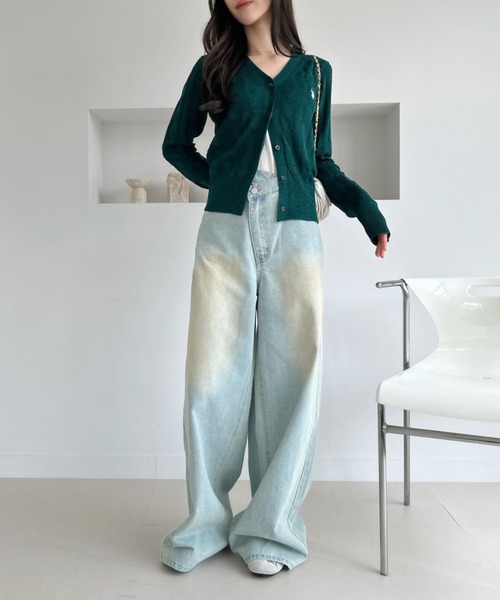 Ada.（エイダ）の「ウエストアシメ デニム ワイド パンツ（デニムパンツ・レディース・ブルー/ブラック/ライトブルー・SMALL/MEDIUM）」の7枚目の写真