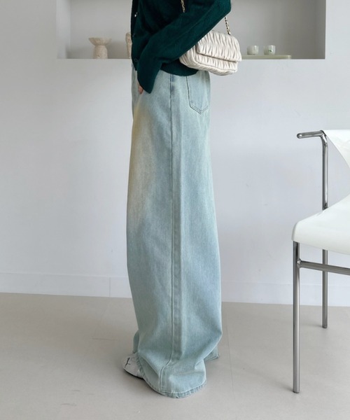 Ada.（エイダ）の「ウエストアシメ デニム ワイド パンツ（デニムパンツ・レディース・ブルー/ブラック/ライトブルー・SMALL/MEDIUM）」の5枚目の写真