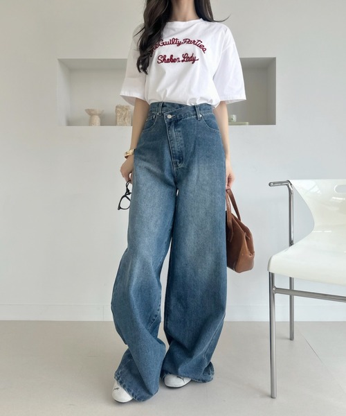 Ada.（エイダ）の「ウエストアシメ デニム ワイド パンツ（デニムパンツ・レディース・ブルー/ブラック/ライトブルー・SMALL/MEDIUM）」の13枚目の写真