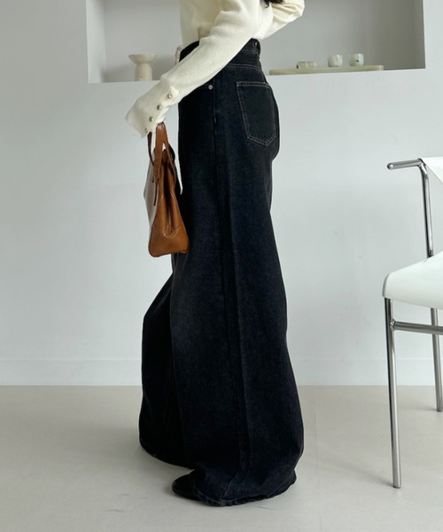 Ada.（エイダ）の「ウエストアシメ デニム ワイド パンツ（デニムパンツ・レディース・ブルー/ブラック/ライトブルー・SMALL/MEDIUM）」の15枚目の写真