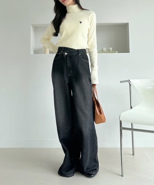 Ada.（エイダ）の「ウエストアシメ デニム ワイド パンツ（デニムパンツ・レディース・ブルー/ブラック/ライトブルー・SMALL/MEDIUM）」の19枚目の写真