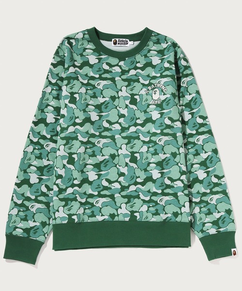 A BATHING APE(アベイシングエイプ)の「BAPE CARD CAMO COLLEGE ONE POINT SWEATSHIRT BAPEC(スウェット・メンズ・ゴールド/グリーン・MEDIUM/XX-LARGE/X-LARGE/SMALL/LARGE)」の1枚目の写真