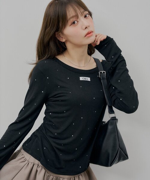 Chico(チコ)の「2wayシアーロンT(Tシャツ/カットソー・レディース・ピンクベージュ/アイボリー/グレー/ブラック・FREE)」の12枚目の写真
