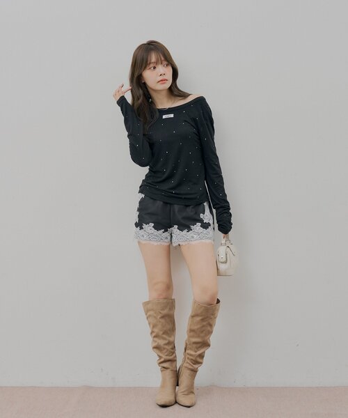 Chico(チコ)の「2wayシアーロンT(Tシャツ/カットソー・レディース・ピンクベージュ/アイボリー/グレー/ブラック・FREE)」の17枚目の写真