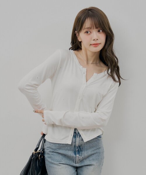 Chico(チコ)の「2wayシアーロンT(Tシャツ/カットソー・レディース・ピンクベージュ/アイボリー/グレー/ブラック・FREE)」の19枚目の写真