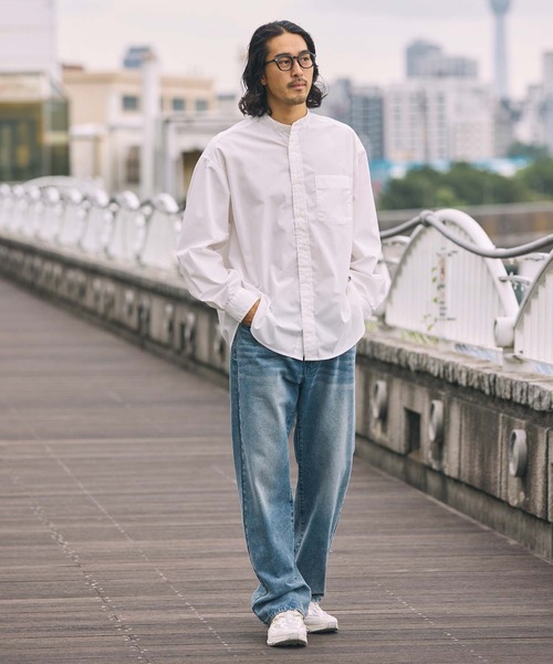 THE CRAFT CREW PRODUCTS(ザクラフトクループロダクツ)の「【MULTI FUNCTIONALシリーズ】オーバーサイズ バンドカラー 長袖シャツ / 抗菌防臭・イージーケア【THE CRAFT CREW PRODUCTS】(シャツ/ブラウス・メンズ・ブラック系/サックスブルー/ダークブラウン/オフホワイト/チャコール/グレー系/ブルー系・S/M/L)」の11枚目の写真