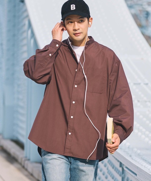 THE CRAFT CREW PRODUCTS(ザクラフトクループロダクツ)の「【MULTI FUNCTIONALシリーズ】オーバーサイズ バンドカラー 長袖シャツ / 抗菌防臭・イージーケア【THE CRAFT CREW PRODUCTS】(シャツ/ブラウス・メンズ・ブラック系/サックスブルー/ダークブラウン/オフホワイト/チャコール/グレー系/ブルー系・S/M/L)」の22枚目の写真