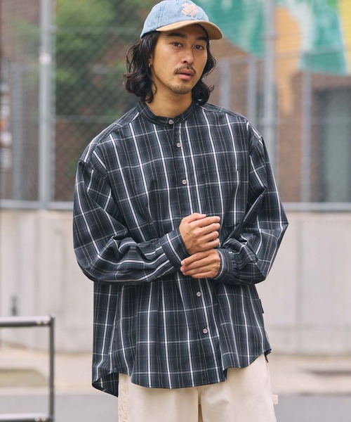 THE CRAFT CREW PRODUCTS(ザクラフトクループロダクツ)の「【MULTI FUNCTIONALシリーズ】オーバーサイズ バンドカラー 長袖シャツ / 抗菌防臭・イージーケア【THE CRAFT CREW PRODUCTS】(シャツ/ブラウス・メンズ・ブラック系/サックスブルー/ダークブラウン/オフホワイト/チャコール/グレー系/ブルー系・S/M/L)」の16枚目の写真