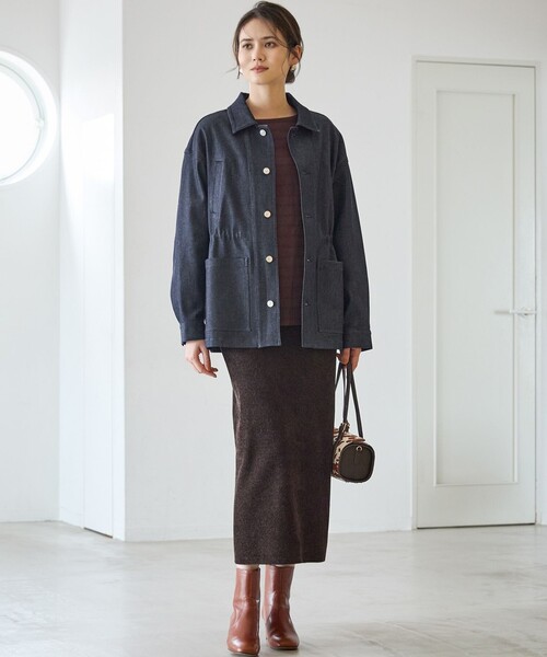 23区 S（ニジュウサンクチイサイサイズ）の「SLOW DENIM ワークジャケット（その他アウター・レディース・ネイビー系・32）」の2枚目の写真